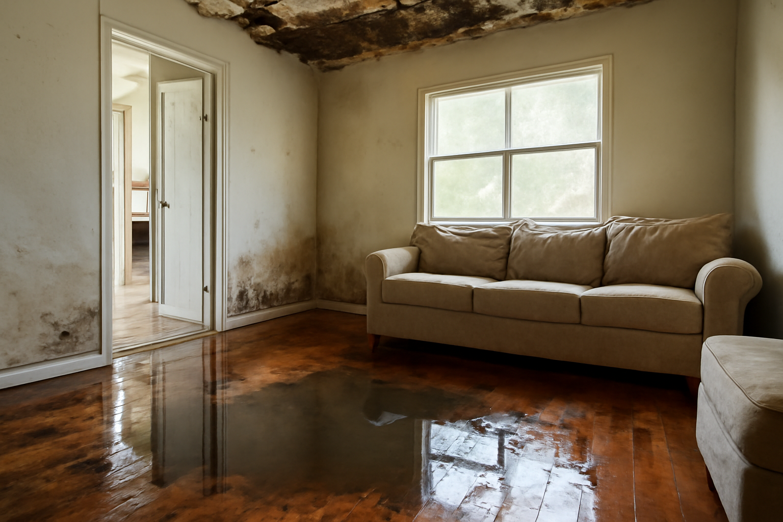 Living Room Water Removal in Hudson, MA