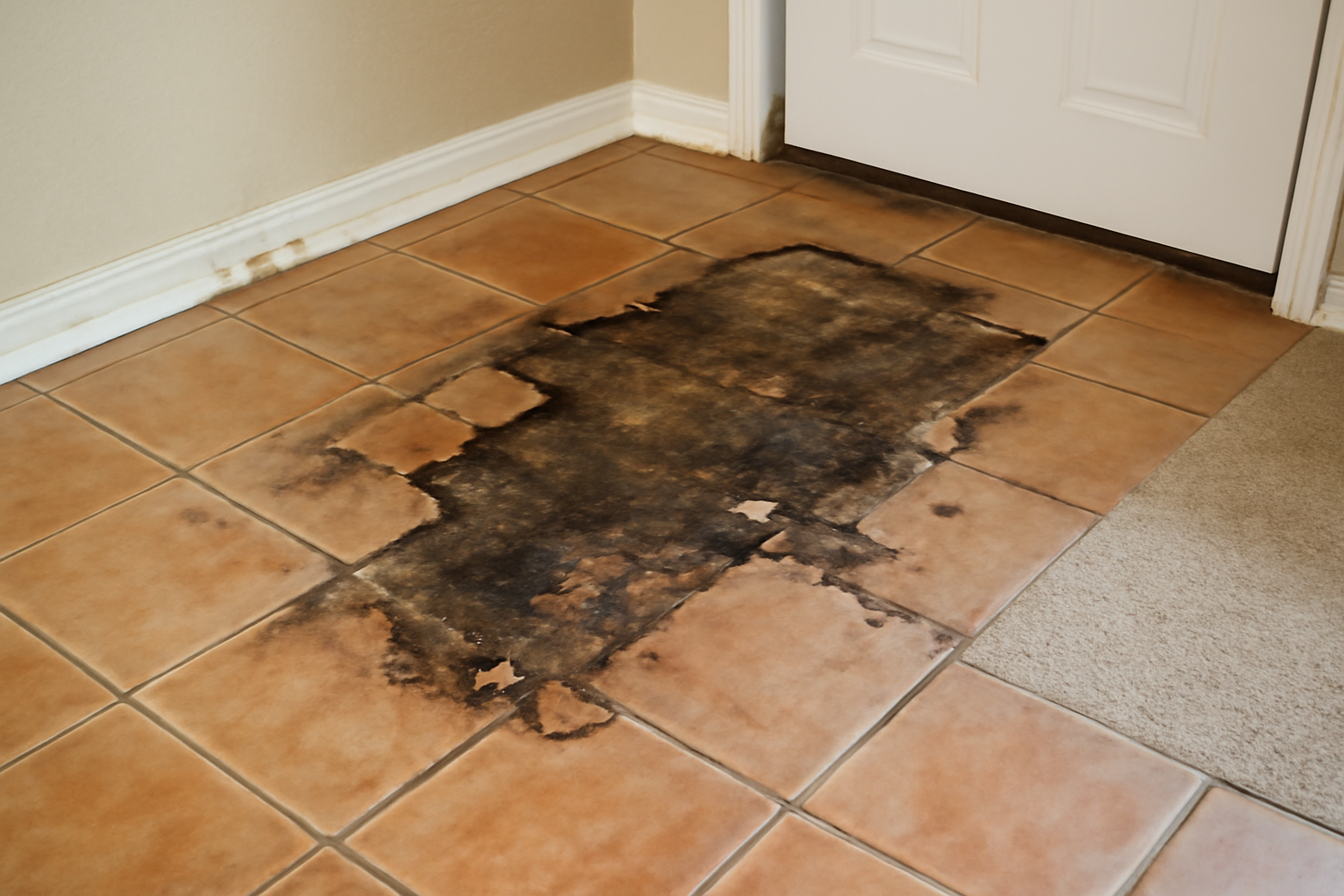 Tile Floor Water Damage Restoration in Norton, MA